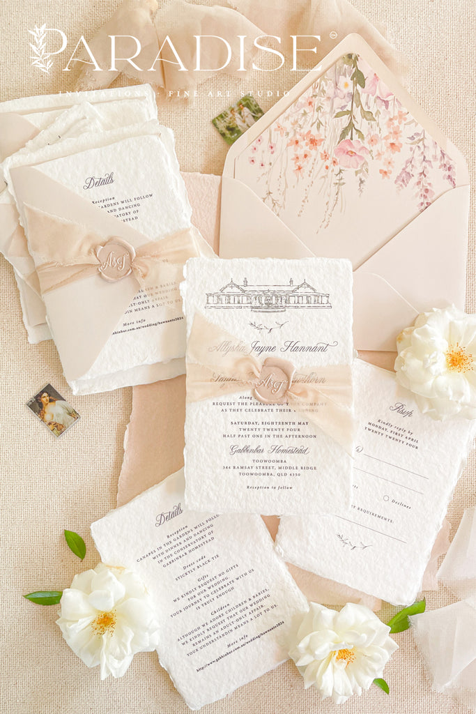 Blake Handmade Paper Wedding Invitation Sets