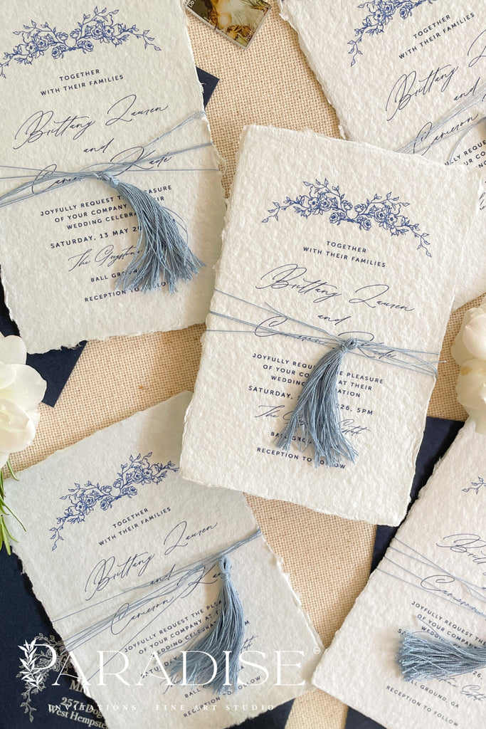 Bianca Tassels and Handmade Paper Wedding Invitations