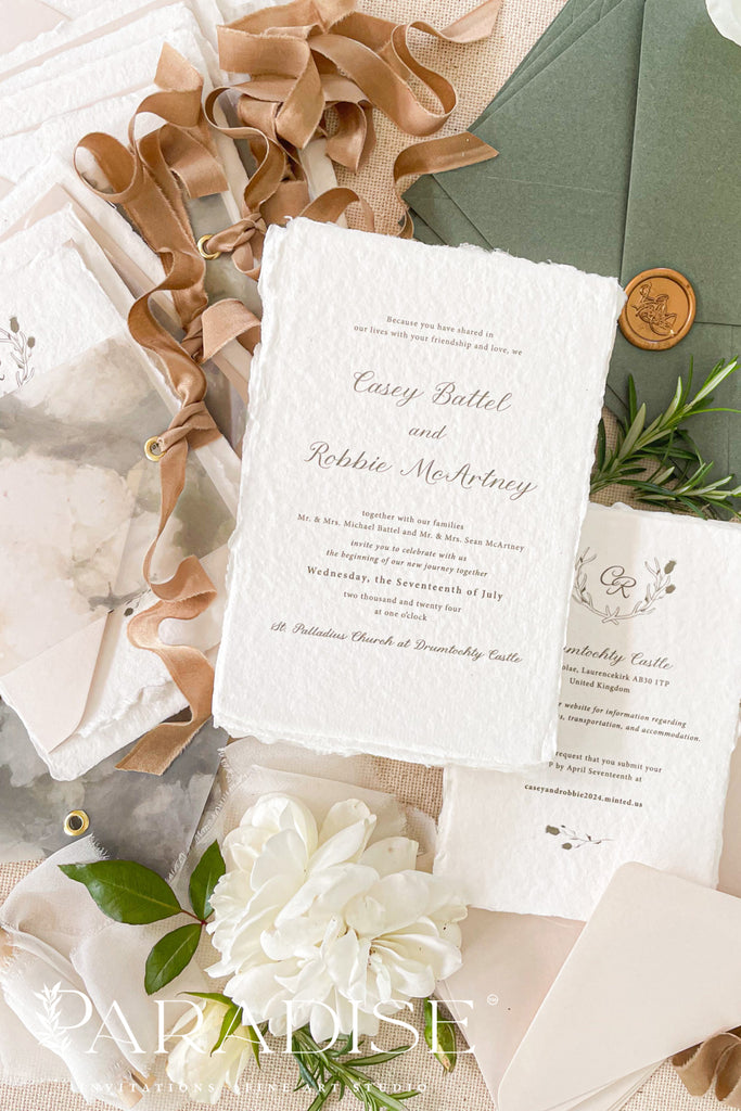 Aria Handmade Paper Wedding Invitation Sets