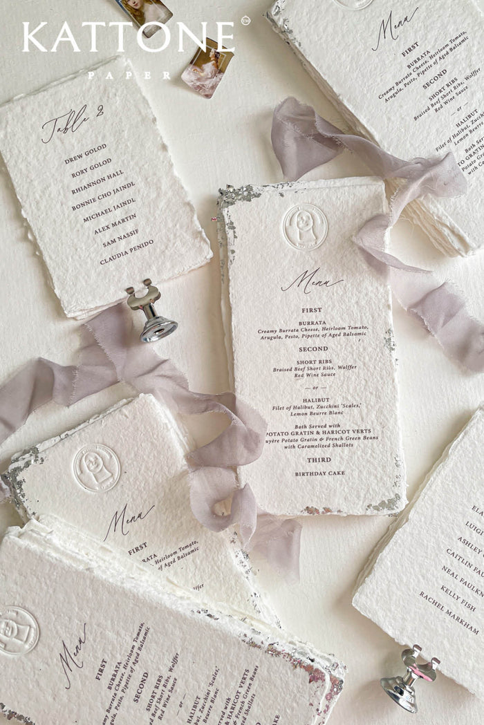 Haisley Handmade Paper Wedding Menus