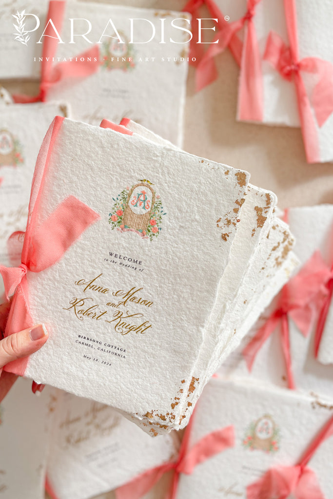 Rosalinda Handmade Paper Wedding Program