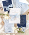 Elegant, timeless, and entirely handmade - this blue fine art wedding invitation suite was created for couples who want their stationery to feel as meaningful and beautiful as their love story. Each invitation is printed on luxurious deckled-edge cotton paper, hand-torn for that soft, organic texture, and wrapped in a dusty blue chiffon ribbon that adds a romantic finishing touch.