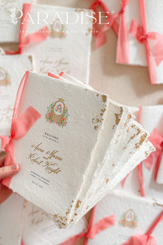 Rosalinda Handmade Paper Wedding Program