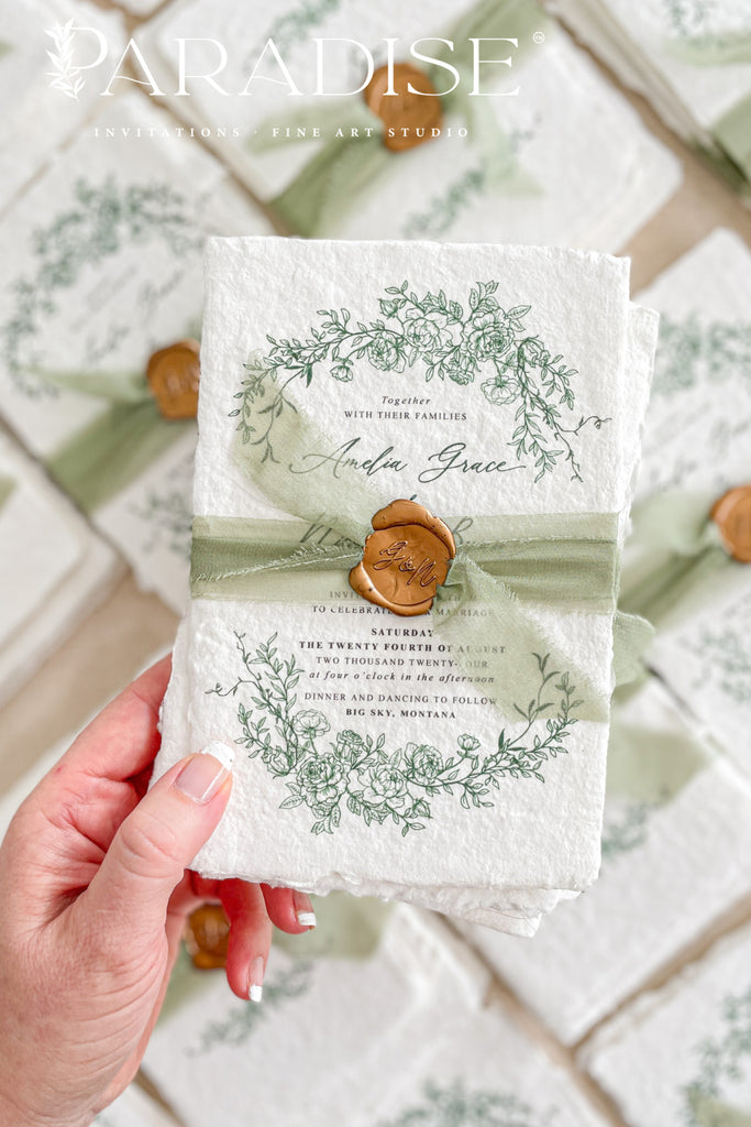 Olga Handmade Paper Wedding Invitation Sets