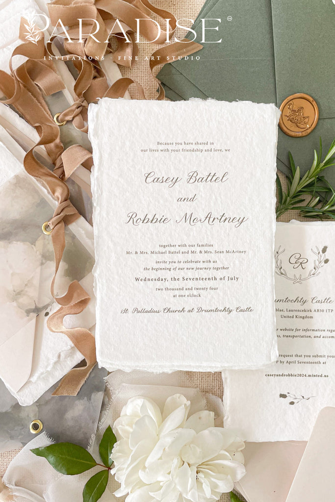 Aria Handmade Paper Wedding Invitation Sets