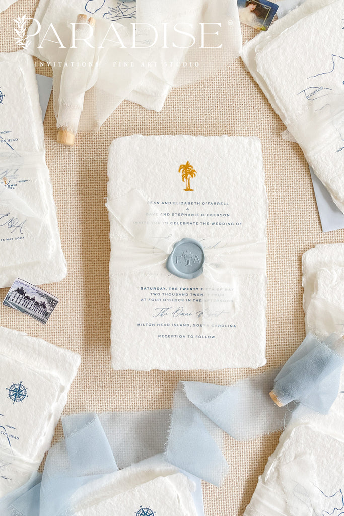 Blakely Handmade Paper Wedding Invitation Sets