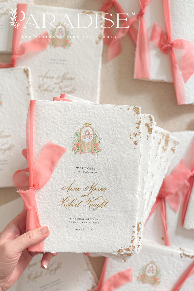 Rosalinda Handmade Paper Wedding Program