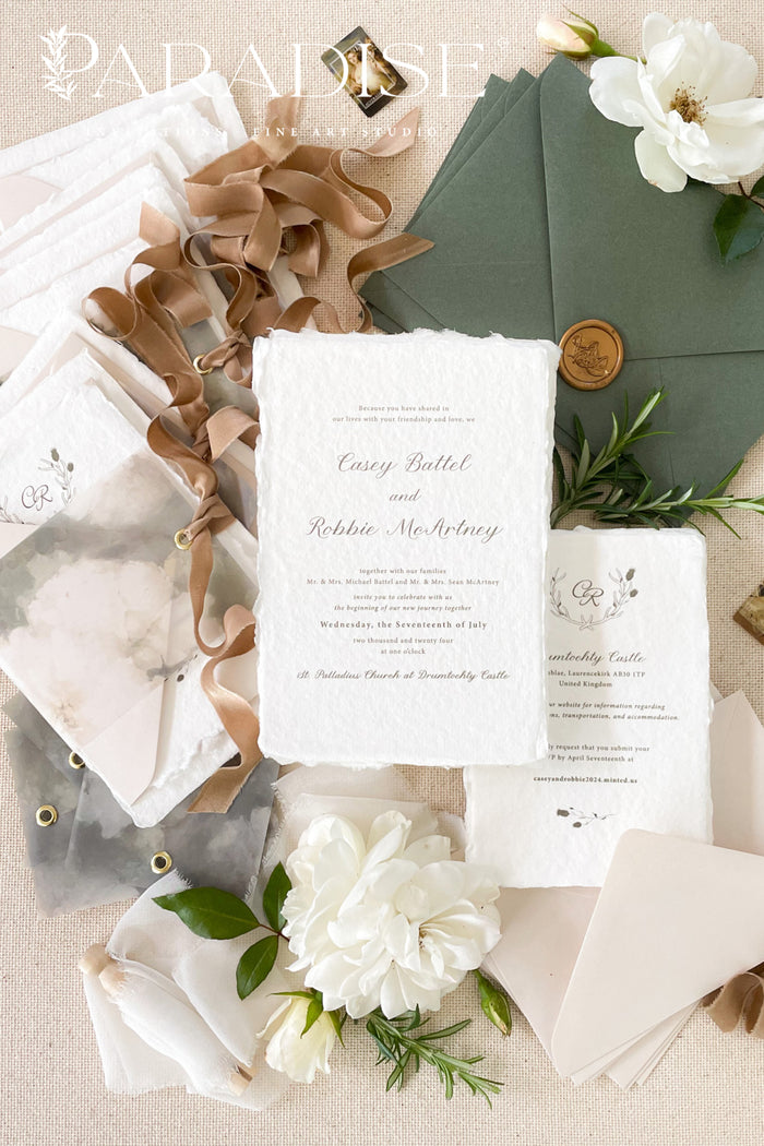 Aria Handmade Paper Wedding Invitation Sets