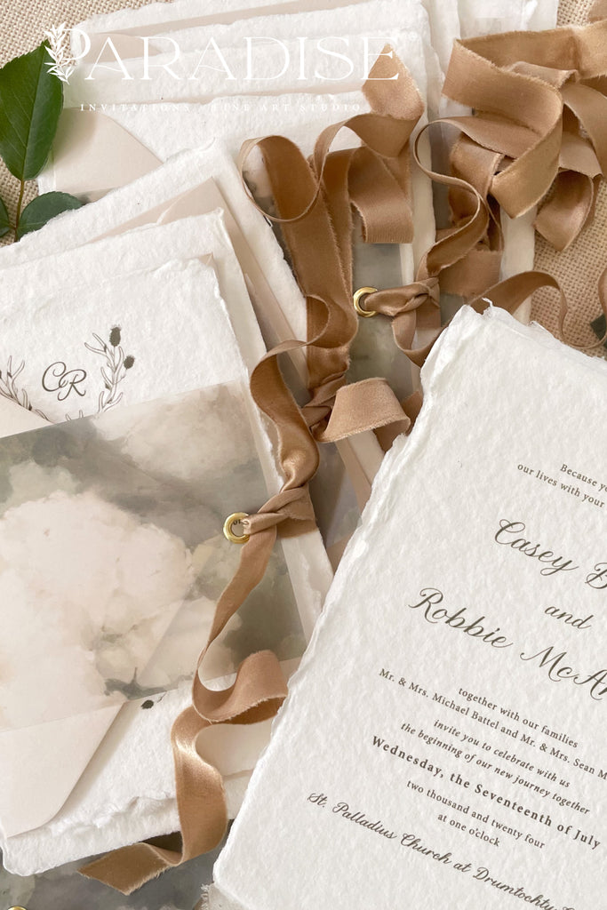 Aria Handmade Paper Wedding Invitation Sets