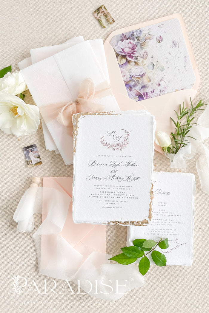 Anastasia Golden Leaf Wedding Invitation Sets