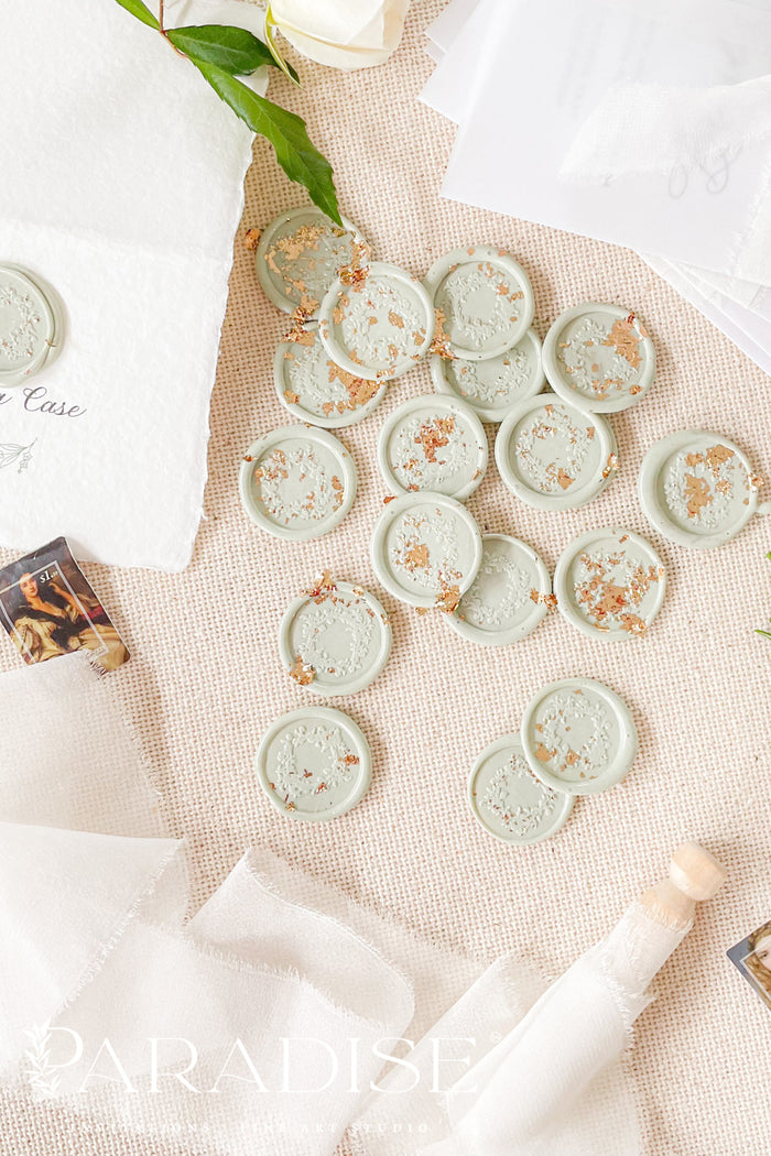 Sage Wax Seals and Golden Leaf