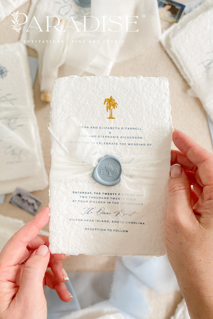 Blakely Handmade Paper Wedding Invitation Sets