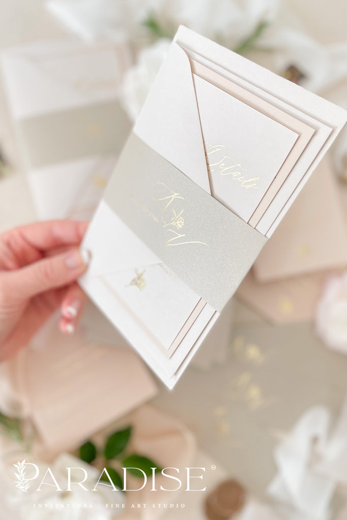 Addison Real Gold Foil Wedding Invitation Sets