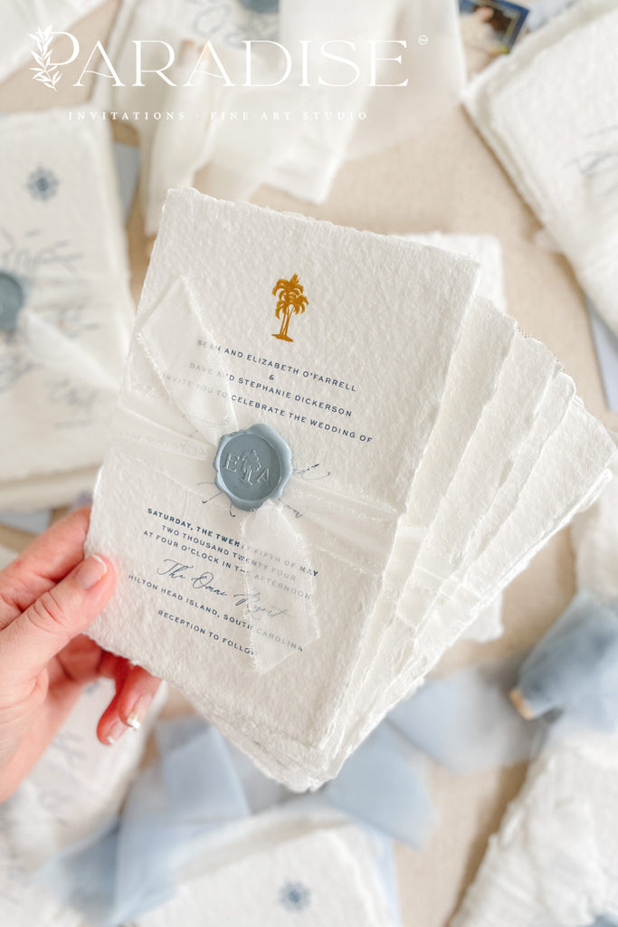 Blakely Handmade Paper Wedding Invitation Sets