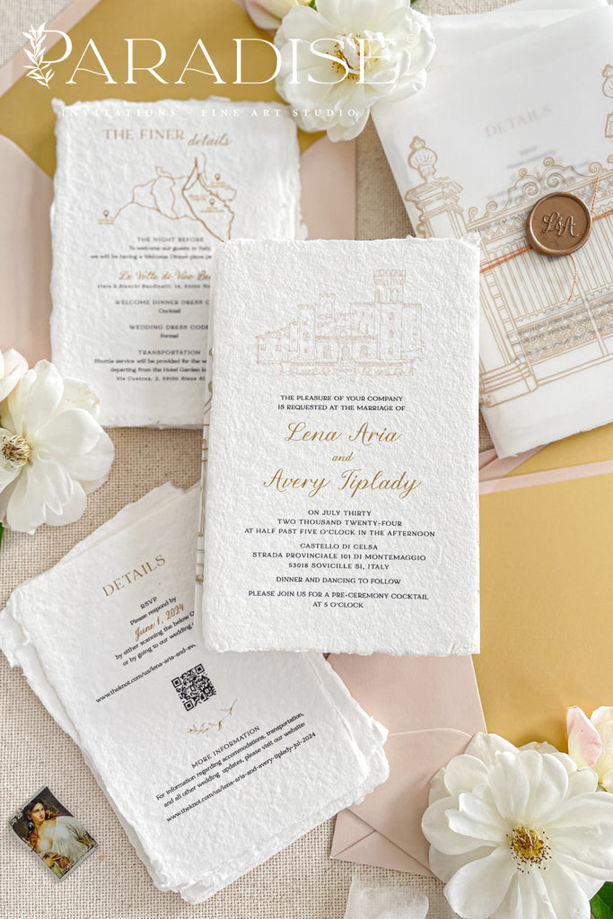 Aelin Handmade Paper Wedding Invitation Sets