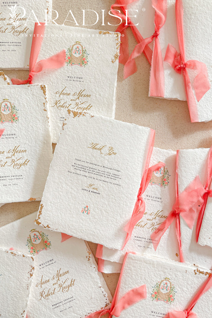 Rosalinda Handmade Paper Wedding Program