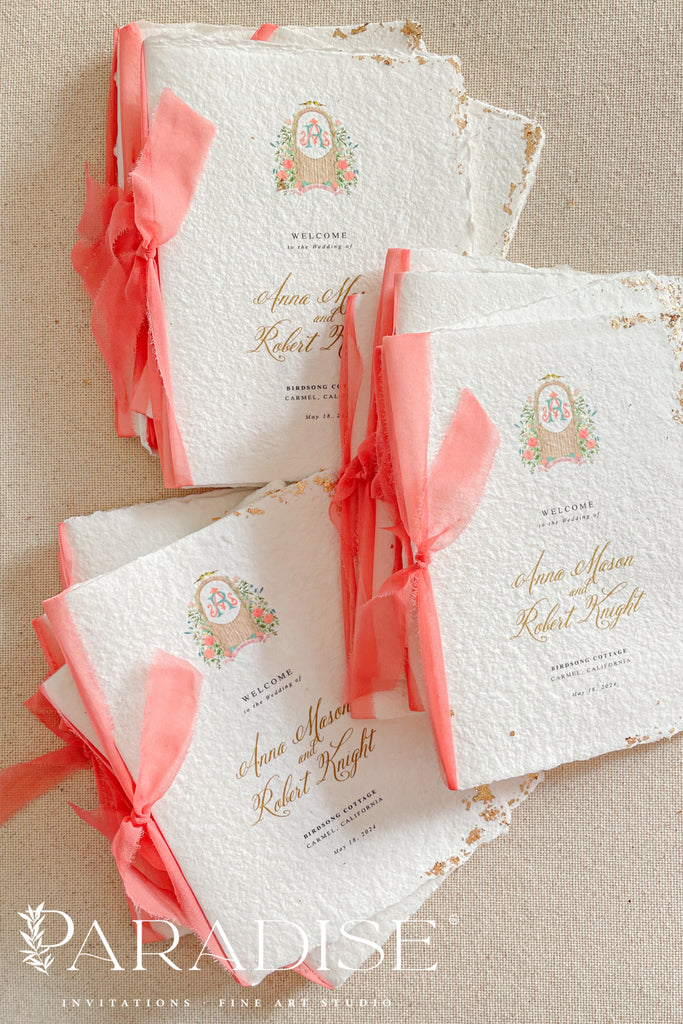 Rosalinda Handmade Paper Wedding Program