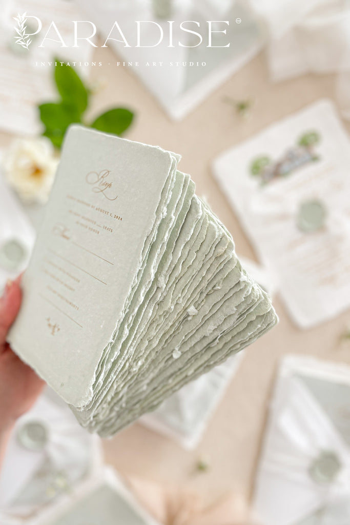 Jessabell Colored Handmade Paper Wedding Invitation Sets