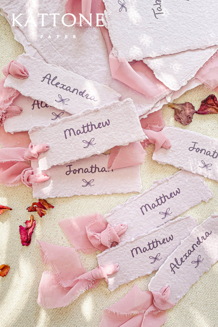 Lydia Colored Handmade Paper Place Cards