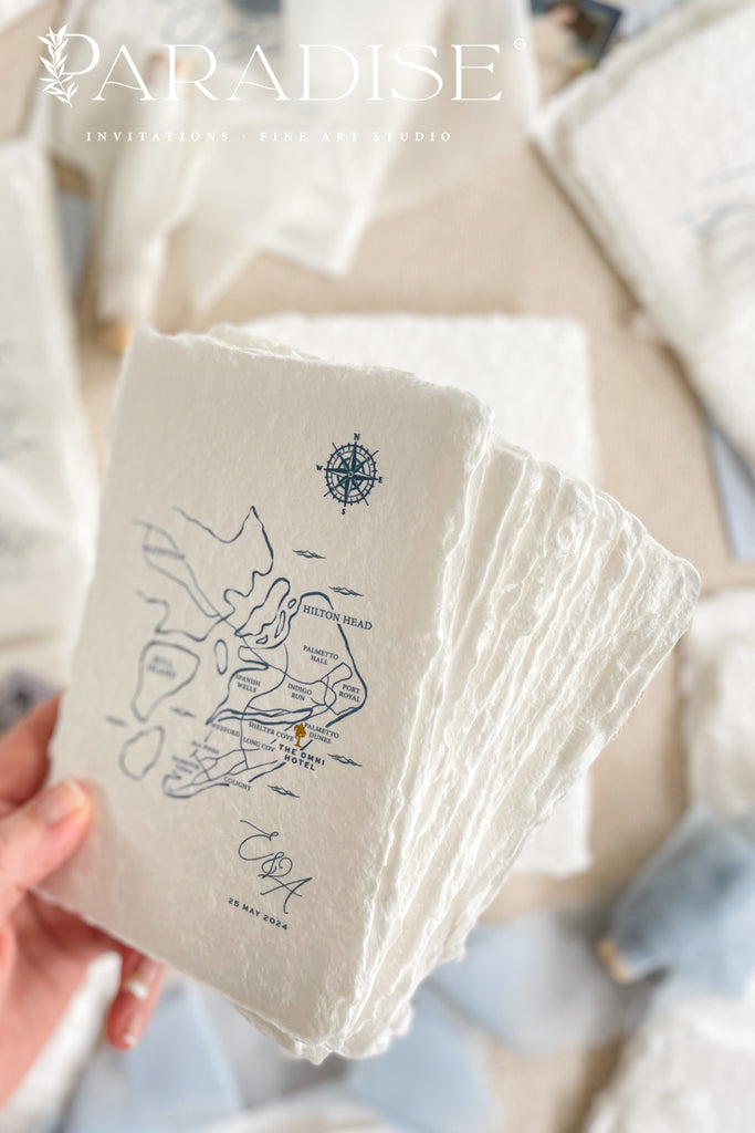 Blakely Handmade Paper Wedding Invitation Sets