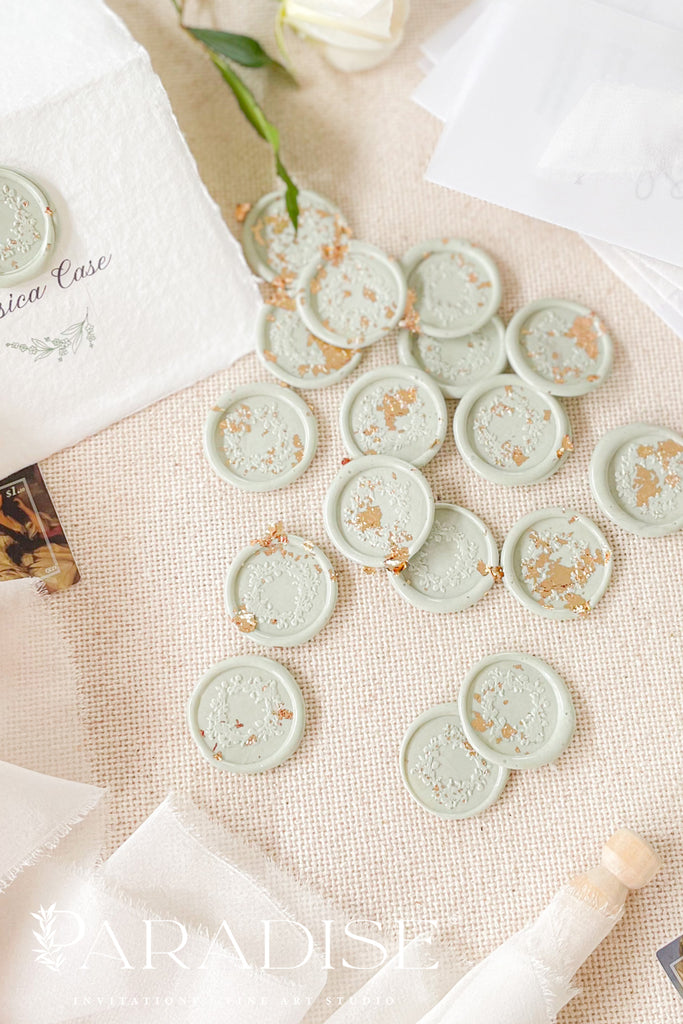 Sage Wax Seals and Golden Leaf