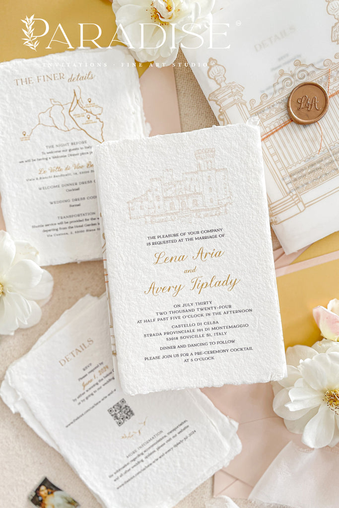 Aelin Handmade Paper Wedding Invitation Sets