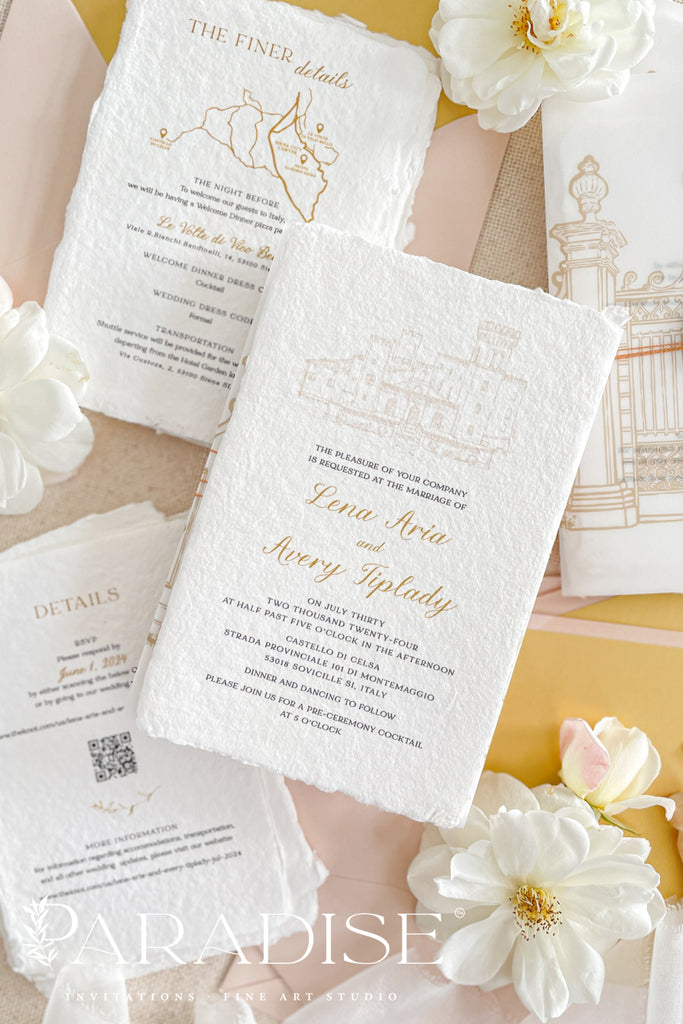 Aelin Handmade Paper Wedding Invitation Sets