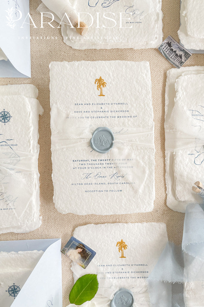 Blakely Handmade Paper Wedding Invitation Sets