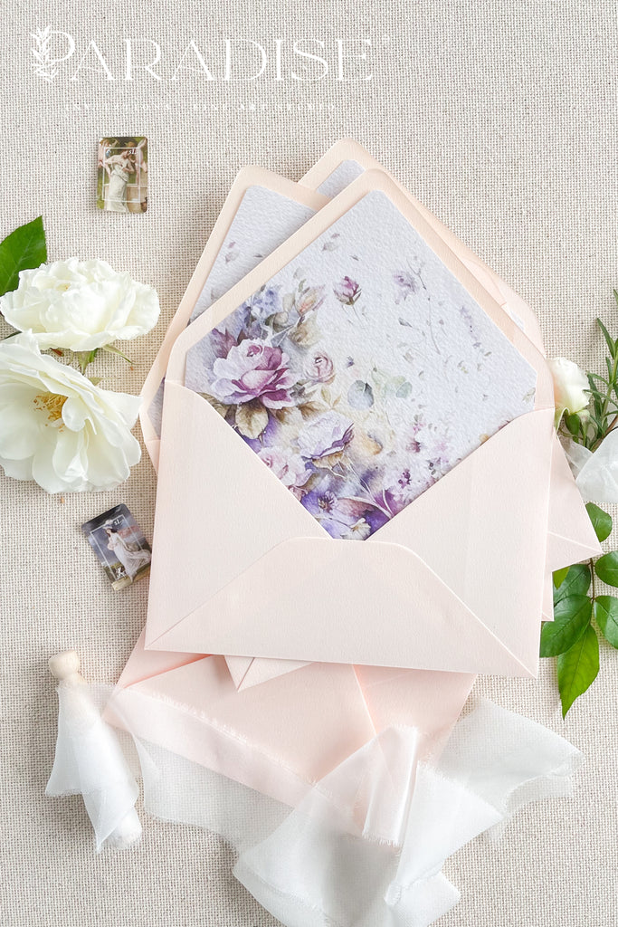 Soft Peach Envelopes and Liners