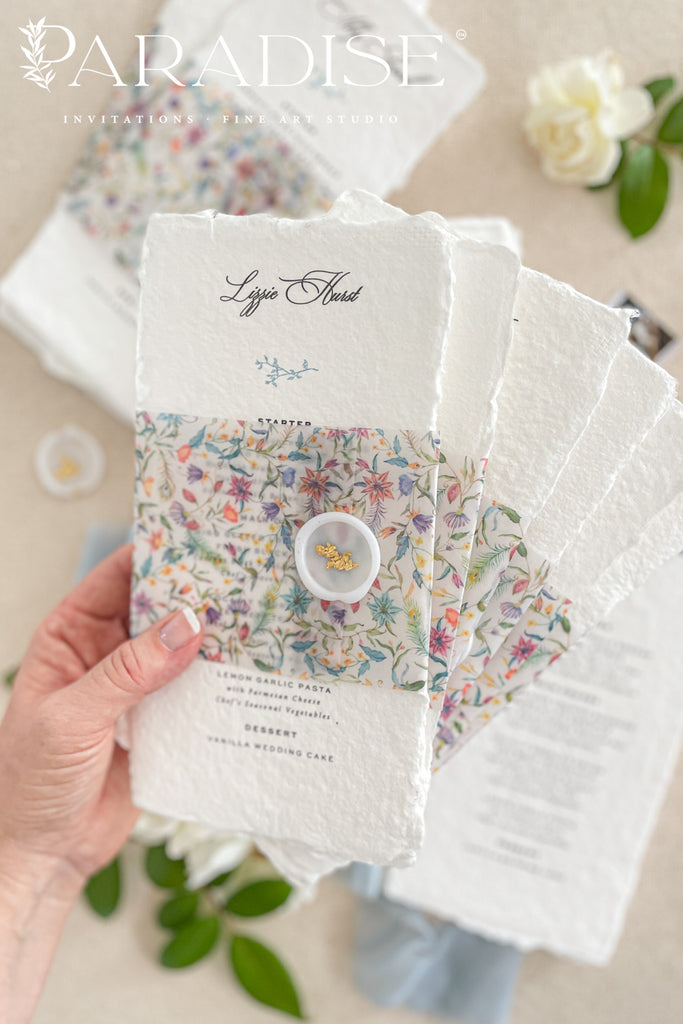 Serafina Handmade Paper Wedding Menus