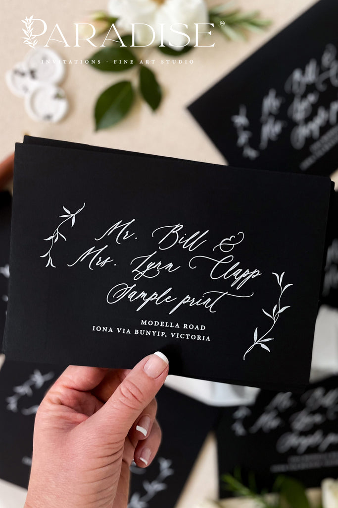 Black Envelopes and White Ink Printing