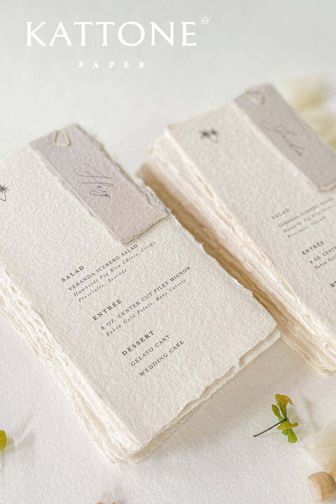 Anita Handmade Paper Wedding Menus