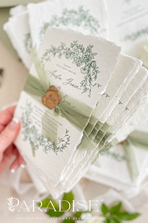 Celebrate your love surrounded by nature’s beauty with our handmade greenery wedding invitations, a perfect blend of botanical artistry and timeless craftsmanship. Each invitation is handcrafted with care and adorned with elegant watercolor leaves, lush greenery, and delicate floral accents -evoking the freshness and serenity of a garden in bloom. Perfect for botanical, garden, rustic, or modern minimalist weddings.