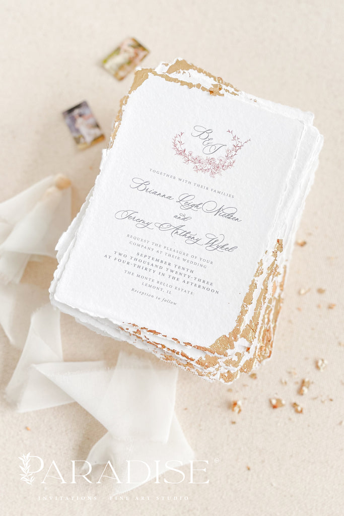 Anastasia Golden Leaf Wedding Invitation Sets