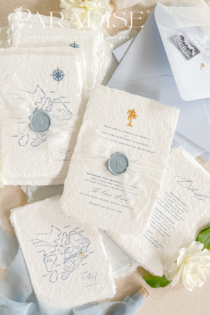 Blakely Handmade Paper Wedding Invitation Sets