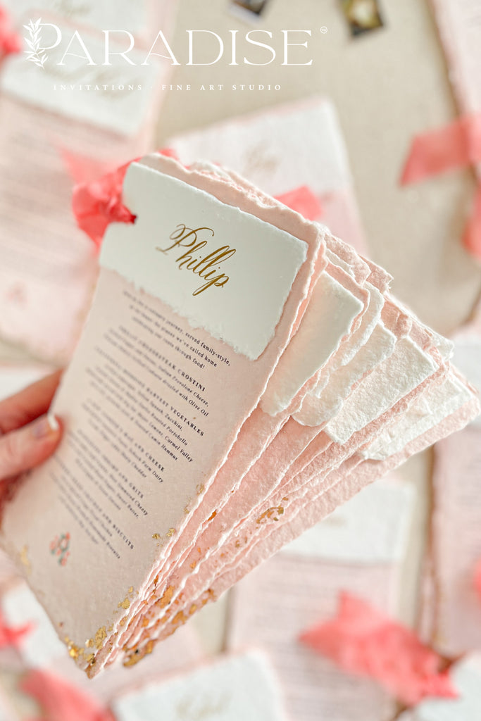 Rosalinda Handmade Paper Wedding Menus