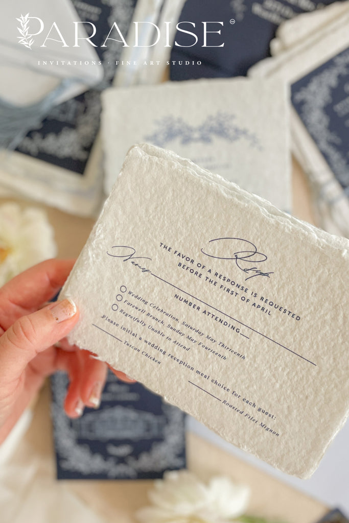 Bianca Tassels and Handmade Paper Wedding Invitations