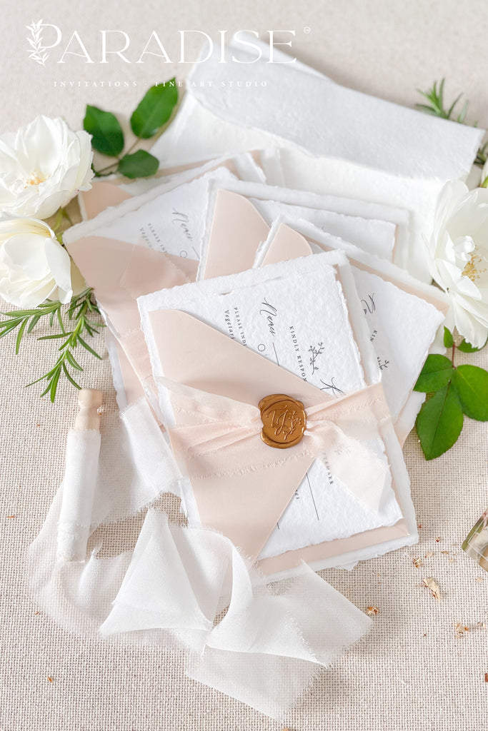 Angelica Handmade Paper Wedding Invitation Sets