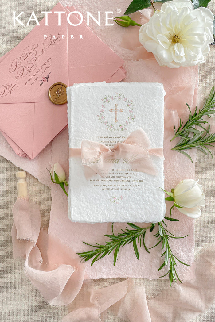 Abriana Handmade Paper Christian Invitations