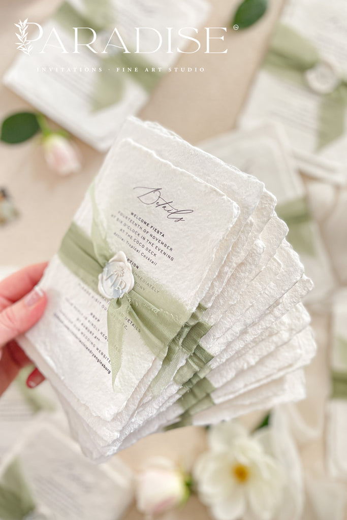 Eliette Handmade Paper Wedding Invitation Suite