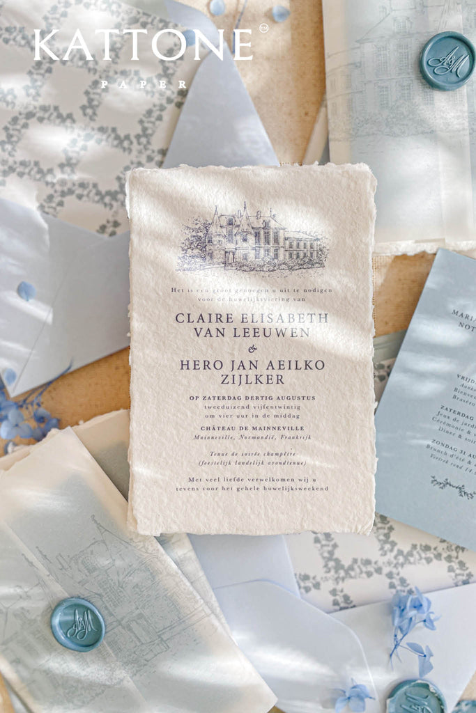 Etta Handmade Paper Wedding Invitations