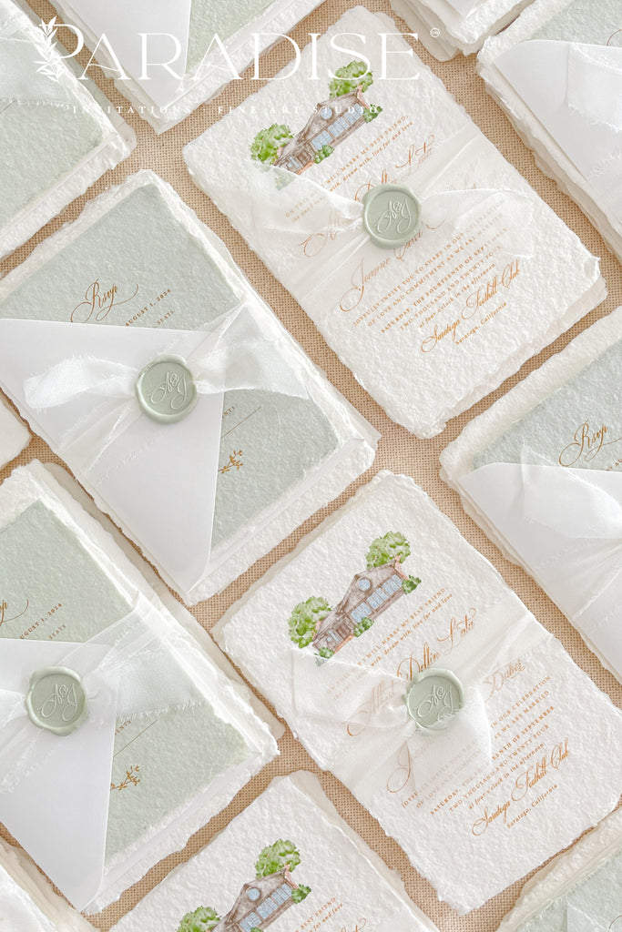 Jessabell Colored Handmade Paper Wedding Invitation Sets