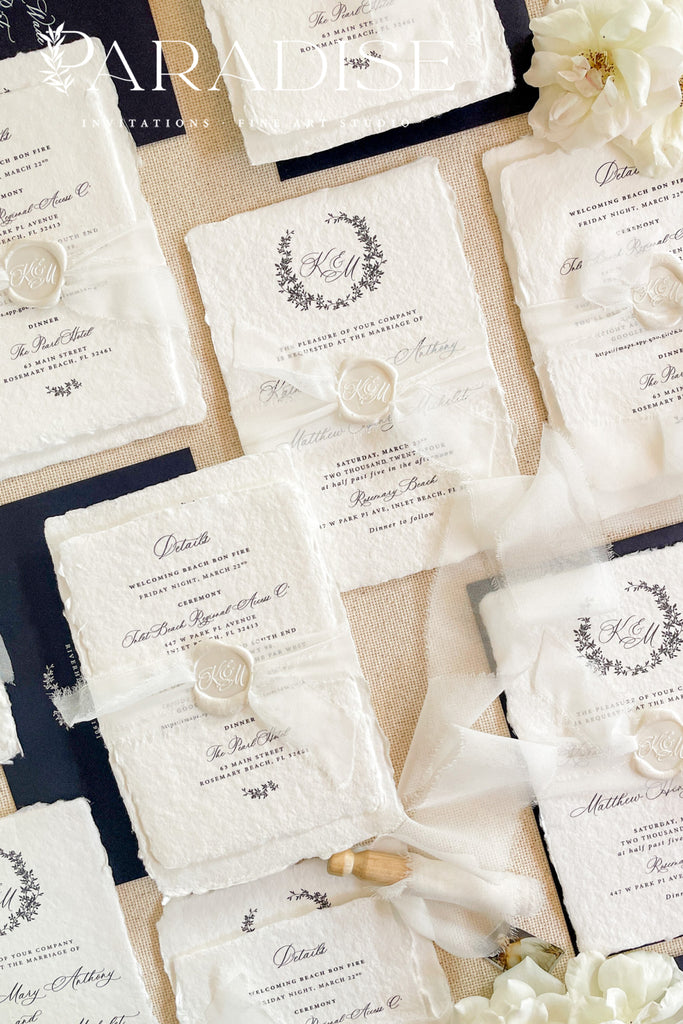 Carla Handmade Paper Wedding Invitation Sets