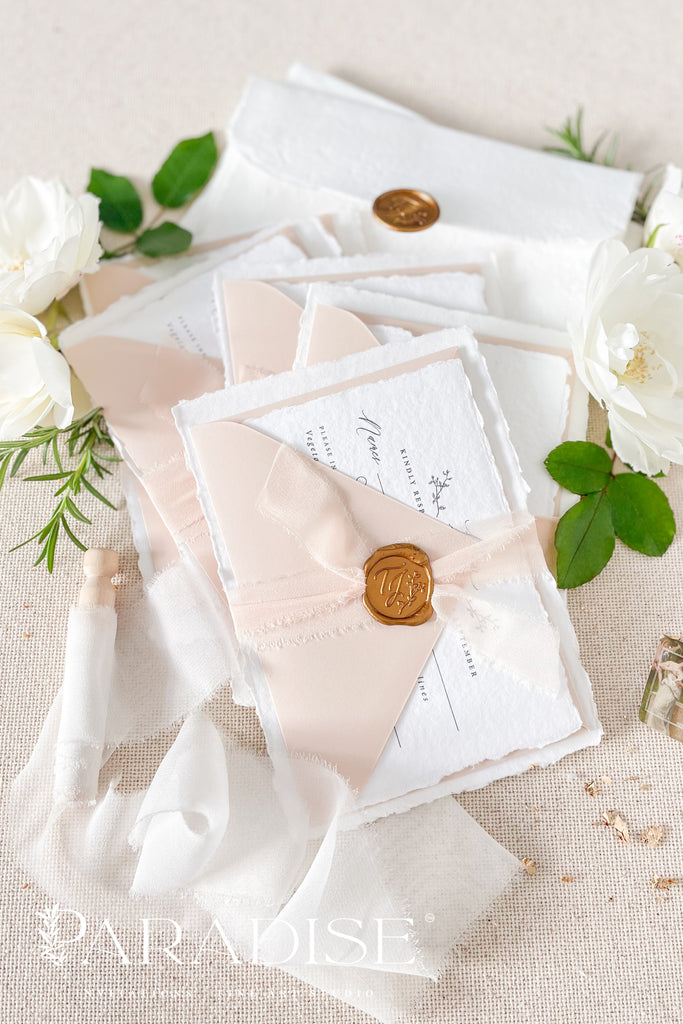 Angelica Handmade Paper Wedding Invitation Sets