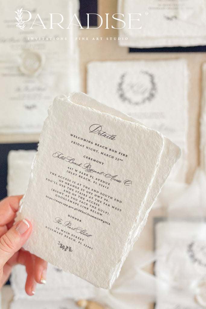 Carla Handmade Paper Wedding Invitation Sets