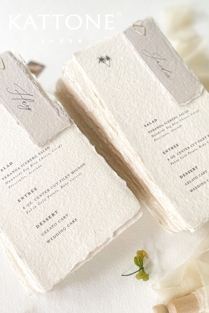 Anita Handmade Paper Wedding Menus