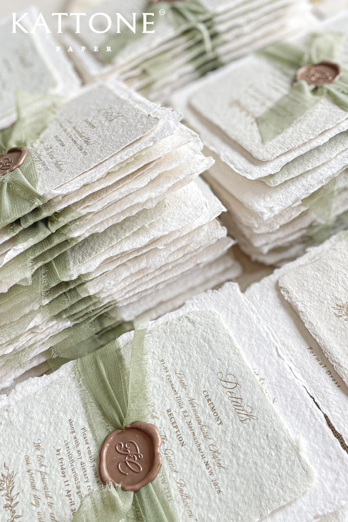 Summer Handmade Paper Wedding Invitation Sets