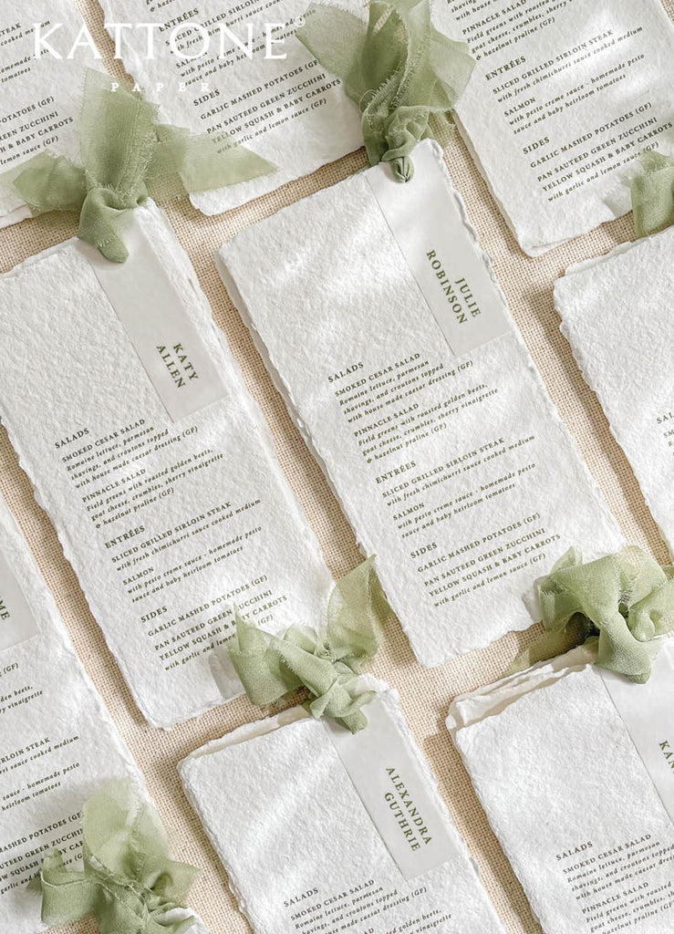 Courtney Handmade Paper Wedding Menus
