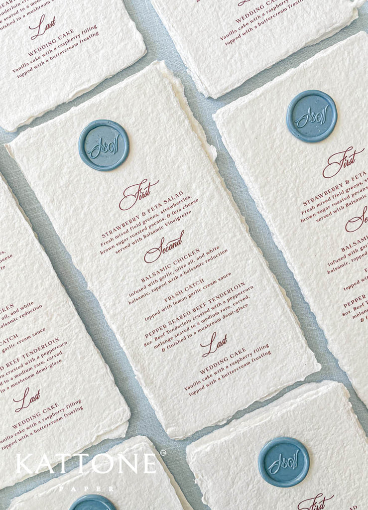 Dallyn Handmade Paper Wedding Menus