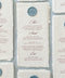 Celebrate refined simplicity with our handmade paper menus, designed for elegant weddings and fine-art gatherings. Each piece is made from luxury cotton paper with natural deckled edges and finished with a custom wax seal, offering a timeless and sophisticated touch. Perfect for romantic, classic, or European-inspired weddings, these menus add texture, character, and artisan craftsmanship to your table setting.